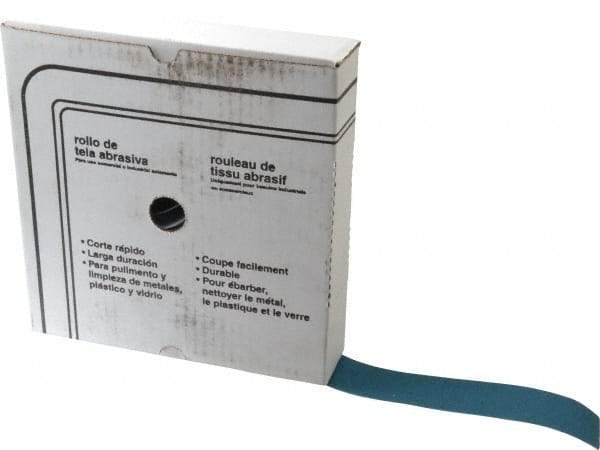 Value Collection - 1-1/2" x 50 Yd 180 Grit Aluminum Oxide Cloth Roll - Very Fine Grade, J Weighted Backing - Exact Tool & Supply