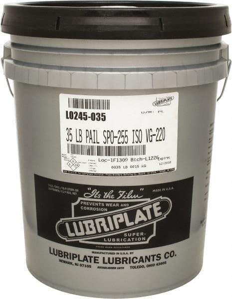 Lubriplate - 5 Gal Pail, Mineral Gear Oil - 1044 SUS Viscosity at 100°F, 95 SUS Viscosity at 210°F, ISO 220 - Exact Tool & Supply