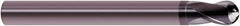SGS - 1.5mm Diam, 1.5mm LOC, 2 Flute Solid Carbide Ball End Mill - AlTiN Finish, Single End, 76mm OAL, 6mm Shank Diam, Spiral Flute - Exact Tool & Supply