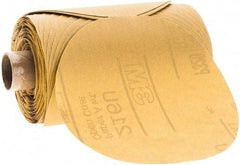 3M - Adhesive PSA Disc - Extra Fine Grade, Gold, Paper Backing, Flexible, Use with Random Orbital Sanders - Exact Tool & Supply