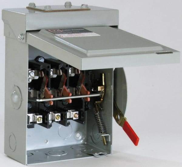 Eaton Cutler-Hammer - 200 Amp, 240 VAC, 3 Pole Nonfused Safety Switch - NEMA 1, 1 Phase, 15 hp at 240 VAC (Single Phase), 50 hp at 240 VAC (Triple Phase), 3PST Contact Form - Exact Tool & Supply