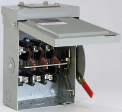 Eaton Cutler-Hammer - 100 Amp, 240 VAC, 3 Pole Nonfused Safety Switch - NEMA 3R, 3 Phase, 15 hp at 240 VAC (Single Phase), 30 hp at 240 VAC (Triple Phase), 3PST Contact Form - Exact Tool & Supply