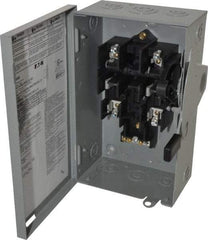 Eaton Cutler-Hammer - 30 Amp, 240 VAC, 2 Pole Fused Safety Switch - NEMA 1, 1 Phase, DPST Contact Form - Exact Tool & Supply