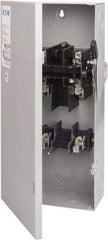Eaton Cutler-Hammer - 100 Amp, 240 VAC, 2 Pole Fused Safety Switch - NEMA 1, 1 Phase, 7-1/2 to 15 hp at 240 VAC (Single Phase), 15 to 30 hp at 240 VAC (Triple Phase), DPST Contact Form - Exact Tool & Supply