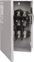 Eaton Cutler-Hammer - 60 Amp, 240 VAC, 3 Pole Fused Safety Switch - NEMA 1, 1 Phase, 3 to 10 hp at 240 VAC (Single Phase), 7-1/2 to 15 hp at 240 VAC (Triple Phase), 3PST Contact Form - Exact Tool & Supply