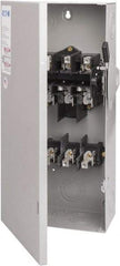 Eaton Cutler-Hammer - 100 Amp, 240 VAC, 3 Pole Fused Safety Switch - NEMA 1, 1 Phase, 7-1/2 to 15 hp at 240 VAC (Single Phase), 15 to 30 hp at 240 VAC (Triple Phase), 3PST Contact Form - Exact Tool & Supply