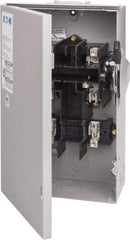 Eaton Cutler-Hammer - 60 Amp, 240 VAC, 2 Pole Fused Safety Switch - NEMA 3R, 3 Phase, 3 to 10 hp at 240 VAC (Single Phase), 7-1/2 to 15 hp at 240 VAC (Triple Phase), DPST Contact Form - Exact Tool & Supply