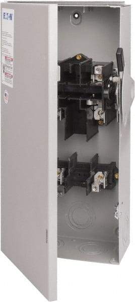 Eaton Cutler-Hammer - 100 Amp, 240 VAC, 2 Pole Fused Safety Switch - NEMA 3R, 3 Phase, 7-1/2 to 15 hp at 240 VAC (Single Phase), 15 to 30 hp at 240 VAC (Triple Phase), DPST Contact Form - Exact Tool & Supply
