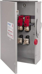 Eaton Cutler-Hammer - 200 Amp, 240 VAC, 2 Pole Fused Safety Switch - NEMA 3R, 3 Phase, 15 to 25 hp at 240 VAC\xA0 (Single Phase), 50 hp at 240 VAC (Triple Phase), DPST Contact Form - Exact Tool & Supply