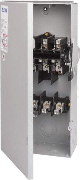 Eaton Cutler-Hammer - 100 Amp, 240 VAC, 3 Pole Fused Safety Switch - NEMA 3R, 3 Phase, 7-1/2 to 15 hp at 240 VAC (Single Phase), 15 to 30 hp at 240 VAC (Triple Phase), 3PST Contact Form - Exact Tool & Supply