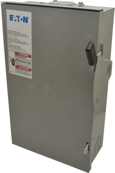 Eaton Cutler-Hammer - 60 Amp, 240 VAC, 3 Pole Nonfused Safety Switch - NEMA 3R, 3 Phase, 10 hp at 240 VAC (Single Phase), 15 hp at 240 VAC (Triple Phase), 3PST Contact Form - Exact Tool & Supply