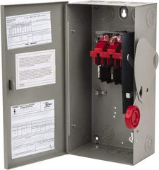 Eaton Cutler-Hammer - 60 Amp, 250 VDC, 480-600 VAC, 3 Pole Nonfused Safety Switch - NEMA 1, 1 Phase, 20 hp at 480 VAC, 25 hp at 600 VAC (Single Phase), 50 hp at 480 VAC, 60 hp at 600 VAC (Triple Phase), 3PST Contact Form - Exact Tool & Supply