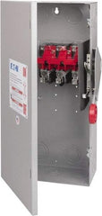 Eaton Cutler-Hammer - 100 Amp, 250 VDC, 480-600 VAC, 3 Pole Nonfused Safety Switch - NEMA 1, 1 Phase, 40 hp at 480 VAC, 50 hp at 600 VAC (Single Phase), 75 hp at 480 VAC, 100 hp at 600 VAC, 20 hp at 250 VDC (Triple Phase), 3PST Contact Form - Exact Tool & Supply