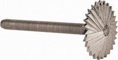 Made in USA - 5/8" Cut Diam, 1/8" Shank Diam, Double Angle Head Double Cut Burr - High Speed Steel, 1/8" LOC, 1-1/2" OAL - Exact Tool & Supply