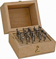 Made in USA - 34 Piece, 1/8" Shank Burr Set - High Speed Steel - Exact Tool & Supply