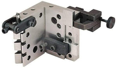 Suburban Tool - 4" Wide x 4" Deep x 4-1/2" High Steel Precision-Ground Angle Plate - V-Step Plate, Machined Holes on Surface, Open End, 1" Thick, Pair of Plates - Exact Tool & Supply