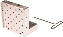 Suburban Tool - 6" Wide x 6" Deep x 4" High Steel Precision-Ground Angle Plate - Standard Plate, Machined Holes on Surface, Open End, 1-1/4" Thick, Pair of Plates - Exact Tool & Supply