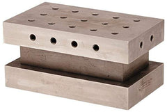 Suburban Tool - 3-1/2" Wide x 6" Deep x 3" High Steel Precision-Ground Angle Plate - Standard Plate, Machined Holes on Surface, Open End, Pair of Plates - Exact Tool & Supply