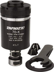 Tapmatic - Model 70X, No. 10 Min Tap Capacity, 5/8 Inch Max Mild Steel Tap Capacity, JT3 Mount Tapping Head - 24100 (J441), 24500 (J445) Compatible, Includes Tap Clamping Wrenches and 2 collets, for Manual Machines - Exact Tool & Supply