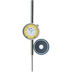 Value Collection - 0.001" Graduation, 2" Max Meas, 0-100 Dial Reading, Dial Indicator & Base Kit - 2-9/32" Dial Diam - Exact Tool & Supply