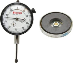 Starrett - 0.001" Graduation, 0-100 Dial Reading, Indicator & Base Kit - 0.34" Base Height, 2" Base Diam - Exact Tool & Supply