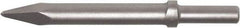 Made in USA - 12" OAL, Moil Point Chisel - Round Drive, Round Shank, Alloy Steel - Exact Tool & Supply