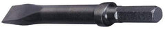 Made in USA - 9" OAL, 1/2" Shank Diam, Moil Point Chisel - Hex Drive, Hex Shank, Alloy Steel - Exact Tool & Supply