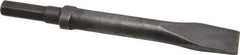 Made in USA - 1" Head Width, 9" OAL, 1/2" Shank Diam, Flat Chisel - Hex Drive, Hex Shank, Alloy Steel - Exact Tool & Supply