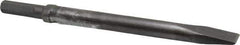 Made in USA - 1" Head Width, 12" OAL, 1/2" Shank Diam, Flat Chisel - Hex Drive, Hex Shank, Alloy Steel - Exact Tool & Supply