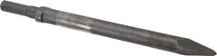 Made in USA - 12" OAL, 1/2" Shank Diam, Moil Point Chisel - Hex Drive, Hex Shank, Alloy Steel - Exact Tool & Supply