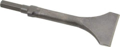 Made in USA - 3" Head Width, 9" OAL, 1/2" Shank Diam, Scaling Chisel - Hex Drive, Hex Shank, Alloy Steel - Exact Tool & Supply