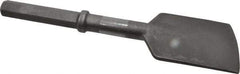 Made in USA - 5" Head Width, 17" OAL, 1-1/4" Shank Diam, Asphalt Cutter Chisel - Hex Drive, Hex Shank, Alloy Steel - Exact Tool & Supply
