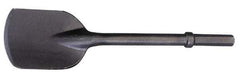 Made in USA - 5-1/2" Head Width, 20-1/4" OAL, 1" Shank Diam, Spade Chisel - Hex Drive, Hex Shank, Alloy Steel - Exact Tool & Supply