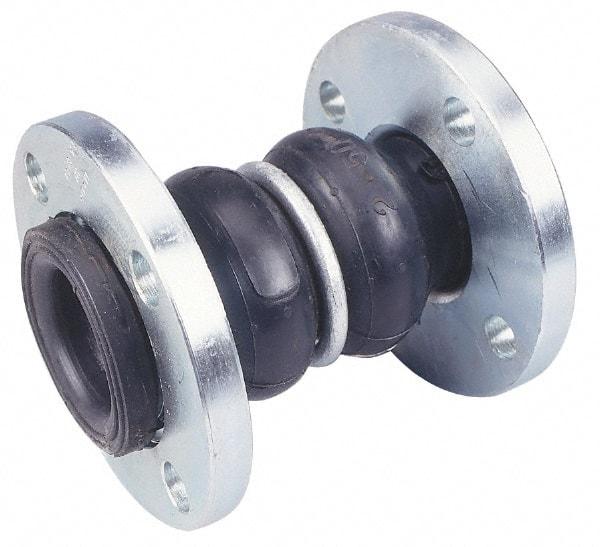 Unisource Mfg. - 12" Pipe, Neoprene Double Arch Pipe Expansion Joint - 13" Long, 1-1/8" Extension, 2-1/2" Compression, 225 Max psi, Flanged - Exact Tool & Supply