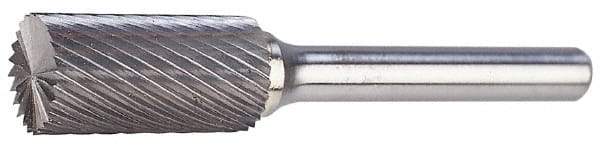M.A. Ford - 1/4" Cut Diam, 1/4" Shank Diam, Cylinder with End Cut Head Single Cut Burr - Carbide, End Cut End, 5/8" LOC, 2" OAL - Exact Tool & Supply