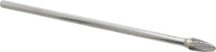 Atrax - 3/8" Cut Diam, 1/4" Shank Diam, Tree Head Single Cut Burr - Carbide, Radius End, 3/4" LOC, 6-3/4" OAL - Exact Tool & Supply