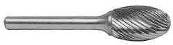 M.A. Ford - 3/32" Cut Diam, 1/8" Shank Diam, Ball Head Single Cut Burr - Carbide, Radius End, 5/64" LOC, 1-1/2" OAL - Exact Tool & Supply