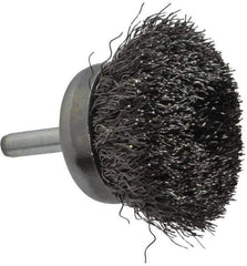 Weiler - 1-3/4" Diam, 1/4" Shank Diam, Steel Fill Cup Brush - 0.0118 Wire Diam, 3/4" Trim Length, 13,000 Max RPM - Exact Tool & Supply