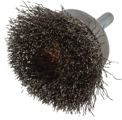 Weiler - 1-3/4" Diam, 1/4" Shank Diam, Stainless Steel Fill Cup Brush - 0.0118 Wire Diam, 3/4" Trim Length, 13,000 Max RPM - Exact Tool & Supply