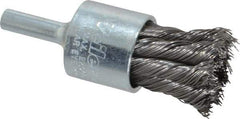 Weiler - 3/4" Brush Diam, Knotted, End Brush - 1/4" Diam Shank, 22,000 Max RPM - Exact Tool & Supply