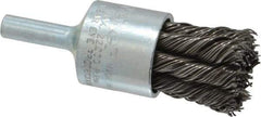 Weiler - 3/4" Brush Diam, Knotted, End Brush - 1/4" Diam Shank, 22,000 Max RPM - Exact Tool & Supply