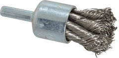 Weiler - 3/4" Brush Diam, Knotted, End Brush - 1/4" Diam Shank, 22,000 Max RPM - Exact Tool & Supply