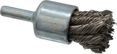 Weiler - 3/4" Brush Diam, Knotted, End Brush - 1/4" Diam Shank, 22,000 Max RPM - Exact Tool & Supply