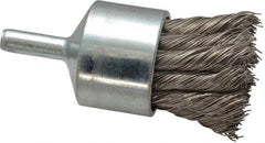 Weiler - 1-1/8" Brush Diam, Knotted, End Brush - 1/4" Diam Shank, 22,000 Max RPM - Exact Tool & Supply