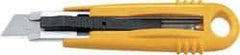 Olfa - Retractable Utility Knife - 2-7/8" Blade, Yellow Plastic/Stainless Steel Handle, 1 Blade Included - Exact Tool & Supply
