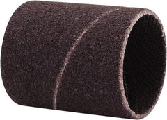 Made in USA - 120 Grit Aluminum Oxide Coated Spiral Band - 3/4" Diam x 1" Wide, Fine Grade - Exact Tool & Supply