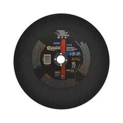 Norton - 12" Aluminum Oxide Cutoff Wheel - 1/8" Thick, 1" Arbor, 5,095 Max RPM, Use with Stationary Tools - Exact Tool & Supply