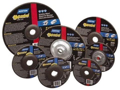 Norton - 24 Grit, 6" Wheel Diam, 1/8" Wheel Thickness, 7/8" Arbor Hole, Type 27 Depressed Center Wheel - Aluminum Oxide, 10,185 Max RPM, Compatible with Angle Grinder - Exact Tool & Supply