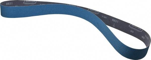 Norton - 2" Wide x 60" OAL, 60 Grit, Zirconia Alumina Abrasive Belt - Zirconia Alumina, Medium, Coated, Y Weighted Cloth Backing, Dry, Series R821 - Exact Tool & Supply