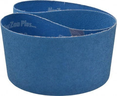 Norton - 4" Wide x 36" OAL, 60 Grit, Zirconia Alumina Abrasive Belt - Zirconia Alumina, Medium, Coated, X Weighted Cloth Backing, Series R823 - Exact Tool & Supply